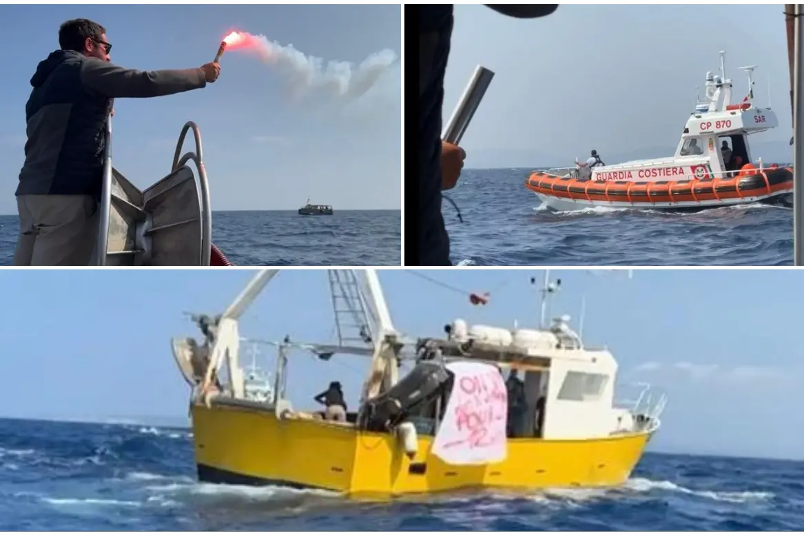La protesta dei pescatori (foto Busia)